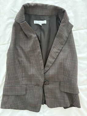 New York & Company Men's Brown Glen Plaid Sport Coat